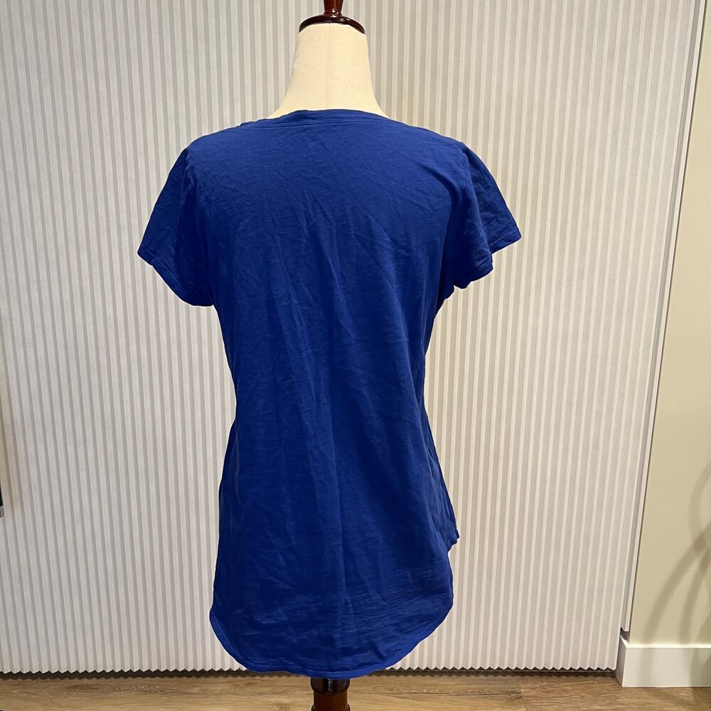 EILEEN FISHER Women's Scoop Neck Short Sleeves Top Size XS In Blue - Picture 2 of 7